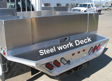 Work deck for stake bodies