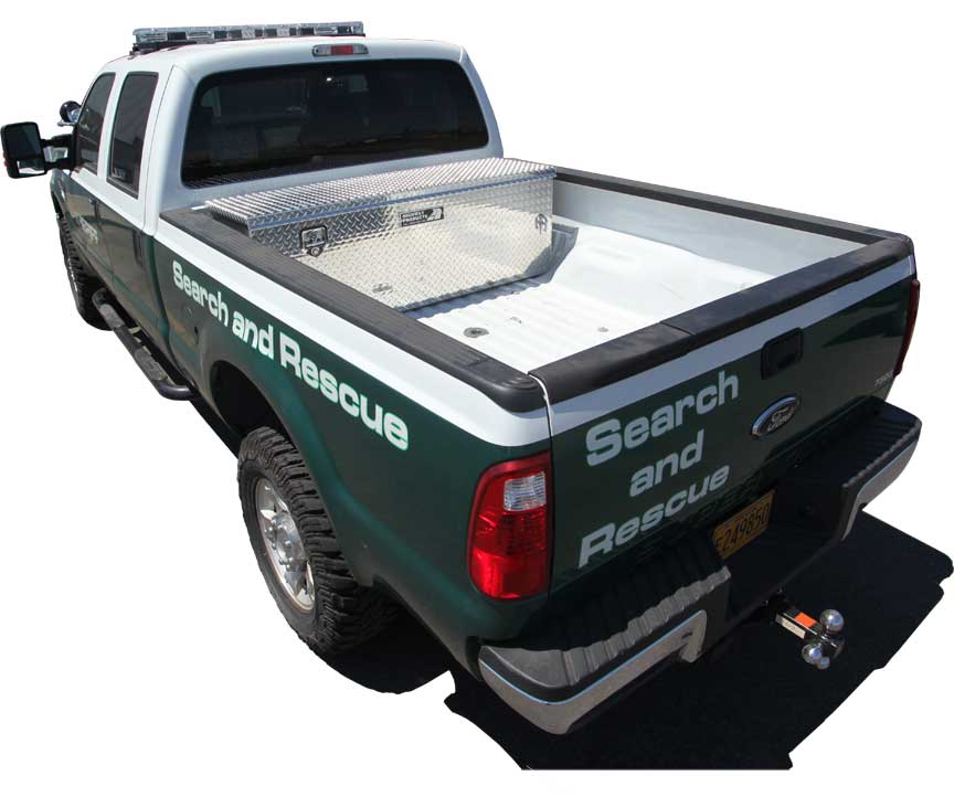 Jackson County Sherriff's use Highway Products tool boxes in their patrol trucks as a trunk to carry their equipment.