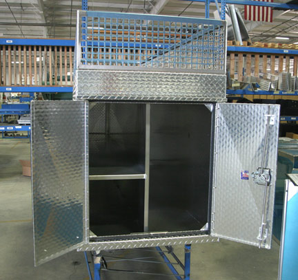 Cross frame or Backpack tool boxes built by Highway Products, Inc.