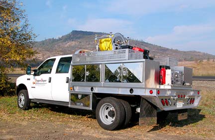Wildland fire fighting unit built by Highway Products.