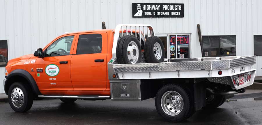 Aluminum truck flatbeds and stake bodies built by Highway Products, 800toolbox.com