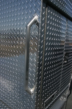 Welded handles on tool boxes
