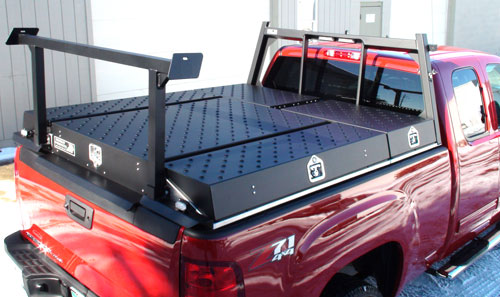 Service body on a pickup truck by Highway Products.