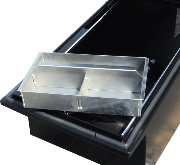Pickup truck tool box tray built by Highway Products.