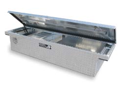 Single lid pickup truck storage toolboxes built by Highway Products are availiable factory direct