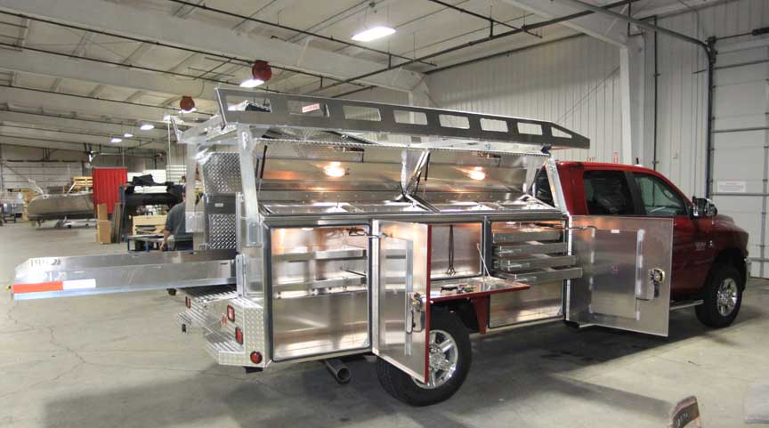 Lightweight aluminum Utility bodies make more sense every day as fuel costs go up. Take a look at this one built by Highway Products.