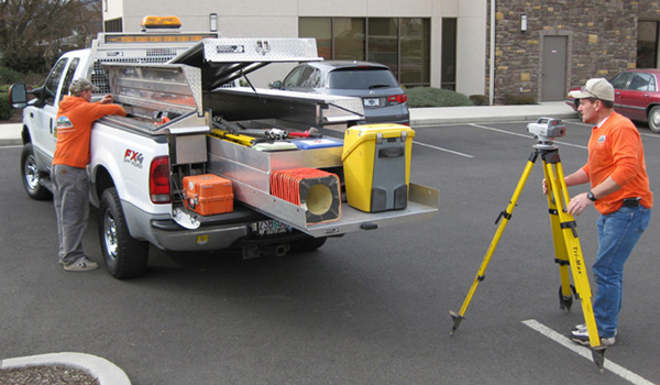 Surveying tool storage built by Highway Products, Inc.