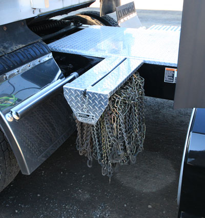 Tire chain hangers for semi trucks by Highway Products.